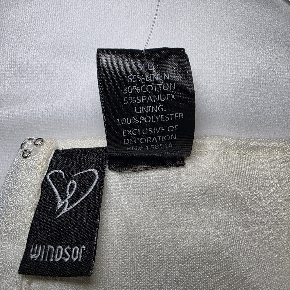 Windsor Corset Linen Blend Halter Top- Size Lg Ivory NWT - Picture 7 of 9